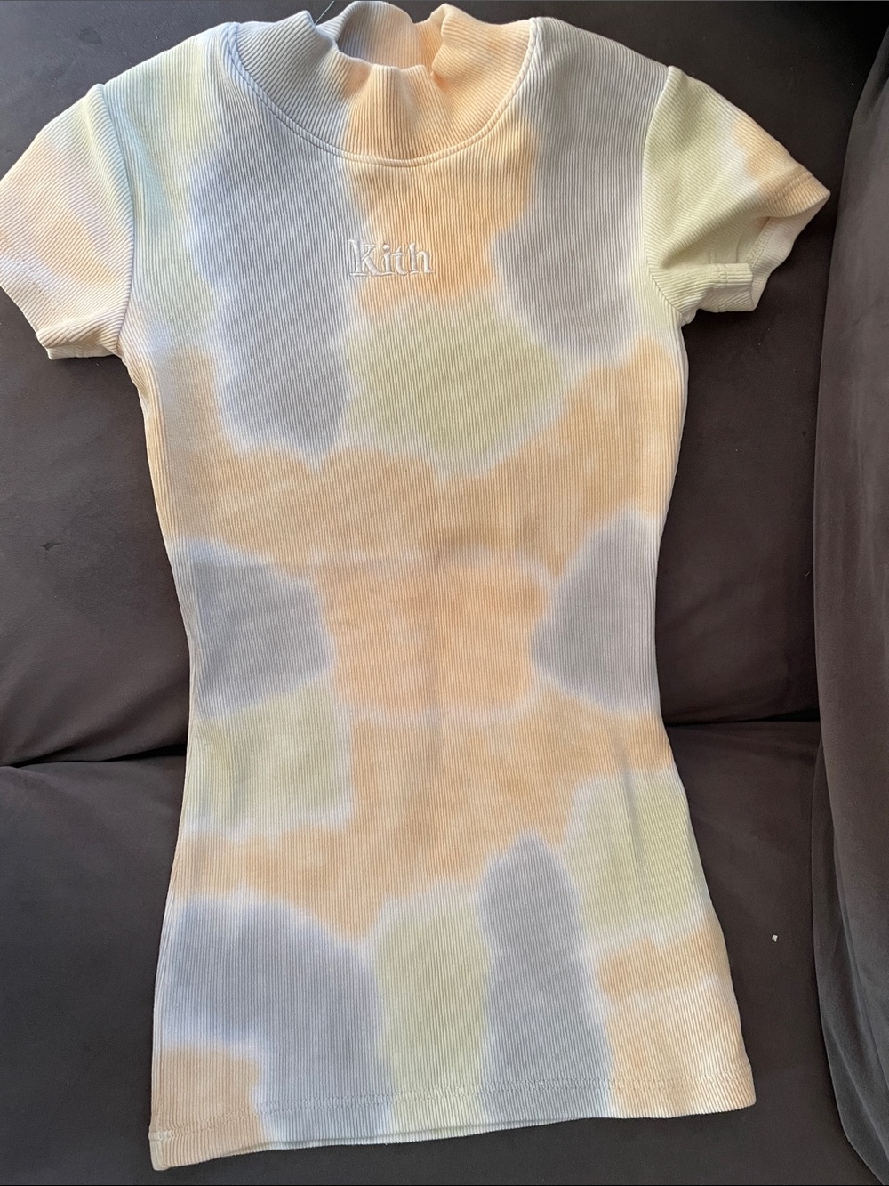 Kith Pastel Tie-Dye Ribbed Short Sleeve Dress - Yellow Blue Green